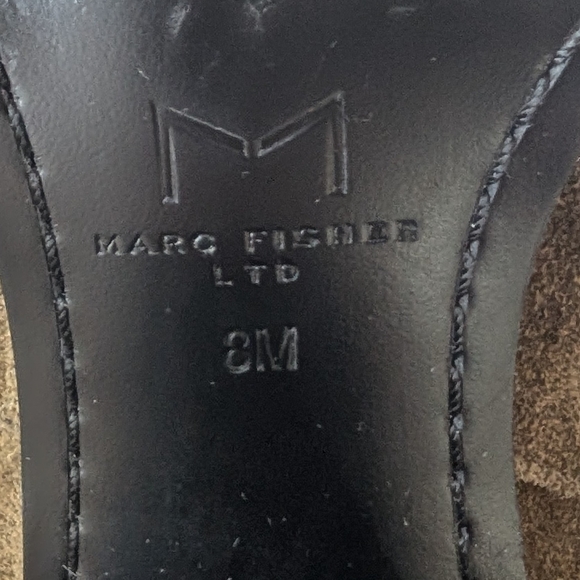 Marc Fisher Dark Moss Green Block Heeled Suede Ankle Boots - Picture 6 of 9